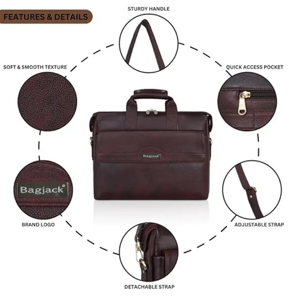 BAG_JACK_Leather_Laptop_Bag_Bag_For_Men/Office_Bag_For_Men,_Brown_|_Fits_Upto_16_Inch_Laptop/Macbook_|_Leather_Bag_With_Shoulder_Straps_|_Laptop_Messenger_Bag/Leather_Bag_For_Men