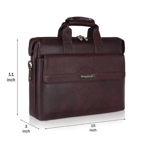 BAG_JACK_Leather_Laptop_Bag_Bag_For_Men/Office_Bag_For_Men,_Brown_|_Fits_Upto_16_Inch_Laptop/Macbook_|_Leather_Bag_With_Shoulder_Straps_|_Laptop_Messenger_Bag/Leather_Bag_For_Men