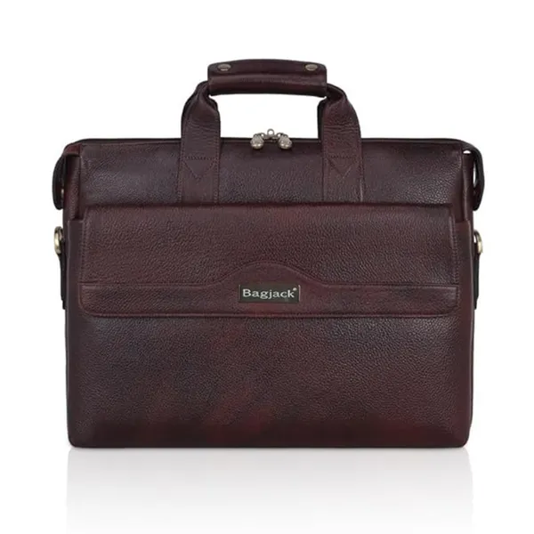BAG_JACK_Leather_Laptop_Bag_Bag_For_Men/Office_Bag_For_Men,_Brown_|_Fits_Upto_16_Inch_Laptop/Macbook_|_Leather_Bag_With_Shoulder_Straps_|_Laptop_Messenger_Bag/Leather_Bag_For_Men