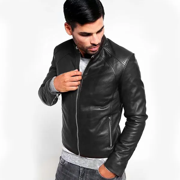 BAG_JACK_-_Apache_Sheep_Nappa_Leather_Men_Jacket_Quilted_Cafe_Racer_Zip_Up_Motorcycle_Zipper_Long_Sleeve_Coats