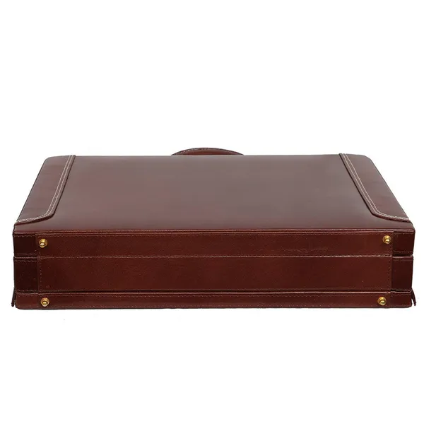 100%_Pure_Leather_Dark_Brown_Large_Briefcase_(3_Years_warranty)