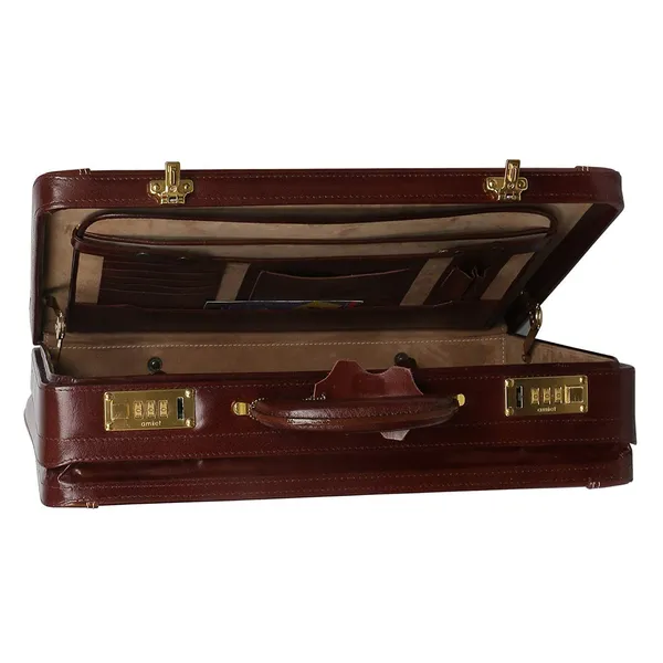 100%_Pure_Leather_Dark_Brown_Large_Briefcase_(3_Years_warranty)