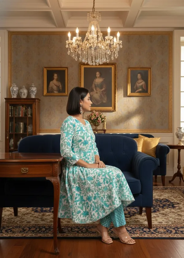 MHIZHA_Cotton_A-Line_Kurta_with_Palazzo_Set