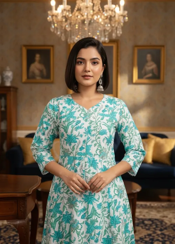 MHIZHA_Cotton_A-Line_Kurta_with_Palazzo_Set