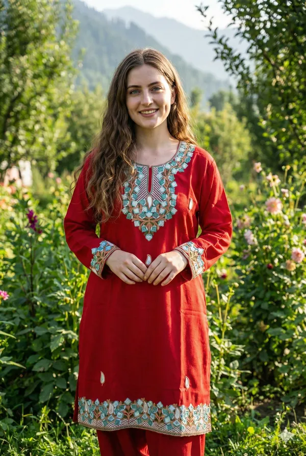 MHIZHA_Kashmiri_Embroidered_Cashmilon_Pheran_Pant_Set_–_Free_Size
