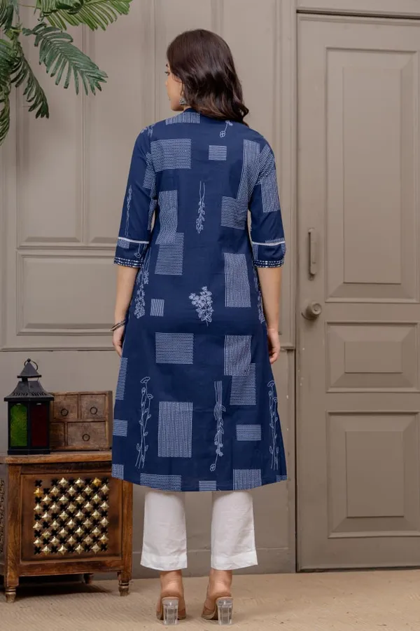 MHIZHA_Pure_Cotton_Kurti_with_Handwork_–_Elegant_Office_&_Casual_Wear