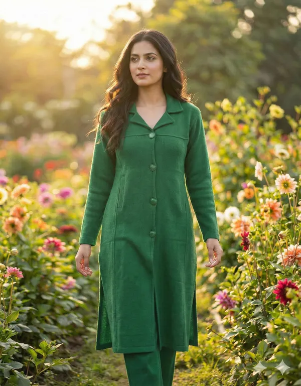MHIZHA_Woolen_Knitted_Coat-Style_Kurta_(Only_Kurta)