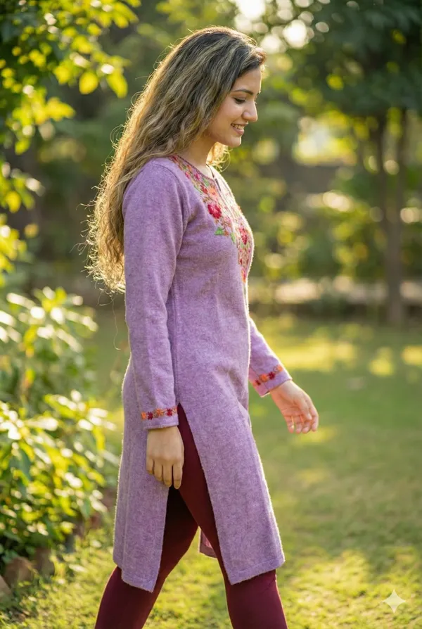 MHIZHA_Knitted_Woolen_Kurta_(Only_Kurta)
