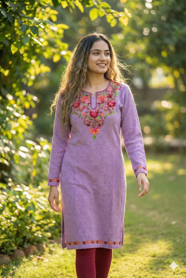 MHIZHA_Knitted_Woolen_Kurta_(Only_Kurta)