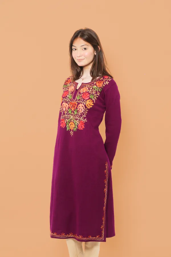 MHIZHA_Knitted_Woolen_Kurta_with_Pants