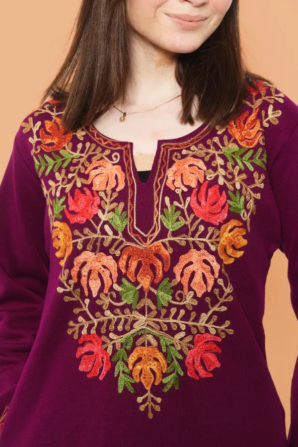 MHIZHA_Knitted_Woolen_Kurta_with_Pants