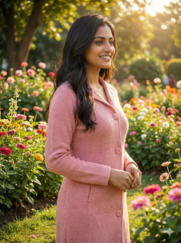 MHIZHA_Woolen_Knitted_Coat-Style_Kurta_Pant_Set_with_Pockets