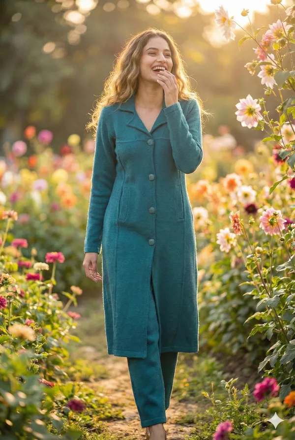 MHIZHA_Woolen_Knitted_Coat-Style_Kurta_(Only_Kurta)
