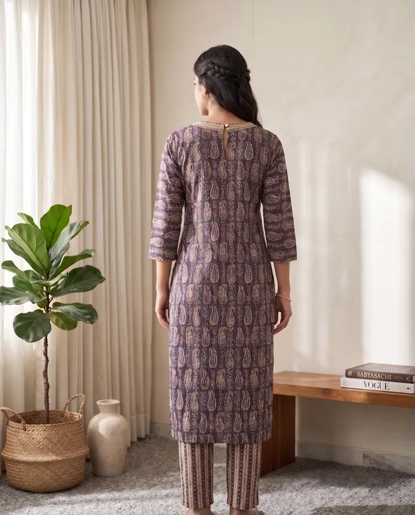 Katha_Cotton_Printed_V-Neck_Kurta_Pant_Set