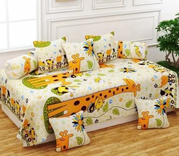 220TC_Combo_of_8_Pcs_Diwan_Set_Covers_and_Double_Bed_Bedsheet_with_2_Pillow_Covers_-_Multi3