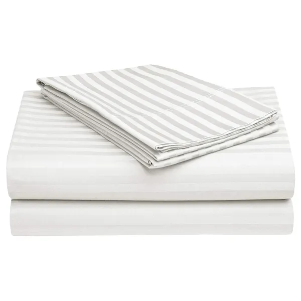 220TC_Satin_Stripes_Combo_of_8_Pcs_Diwan_Set_Covers_and_Double_Bed_Bedsheet_with_2_Pillow_Covers_-_White