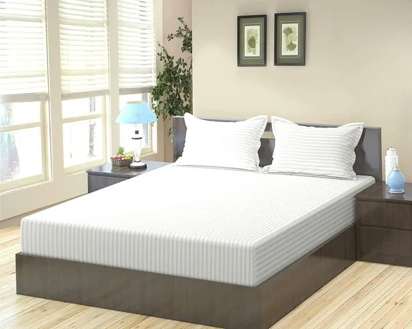 220TC_Satin_Stripes_Combo_of_8_Pcs_Diwan_Set_Covers_and_Double_Bed_Bedsheet_with_2_Pillow_Covers_-_White