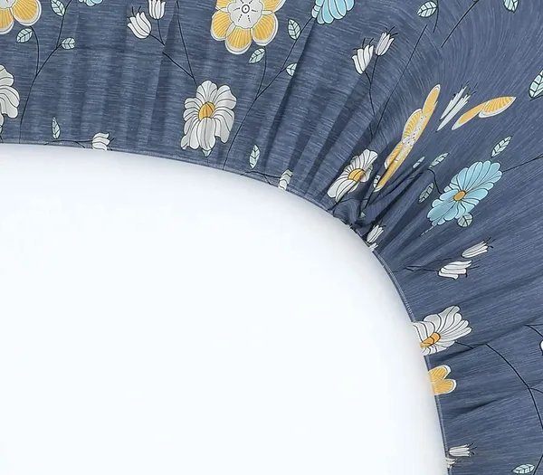 220TC_Heavy_Elastic_Fitted_100%_Cotton_Feel_Printed_King_Size_Double_Bed_Bedsheet_with_2_Pillow_Cover_(72"x78"_Upto_6"_Mattress)_Grey_Floral