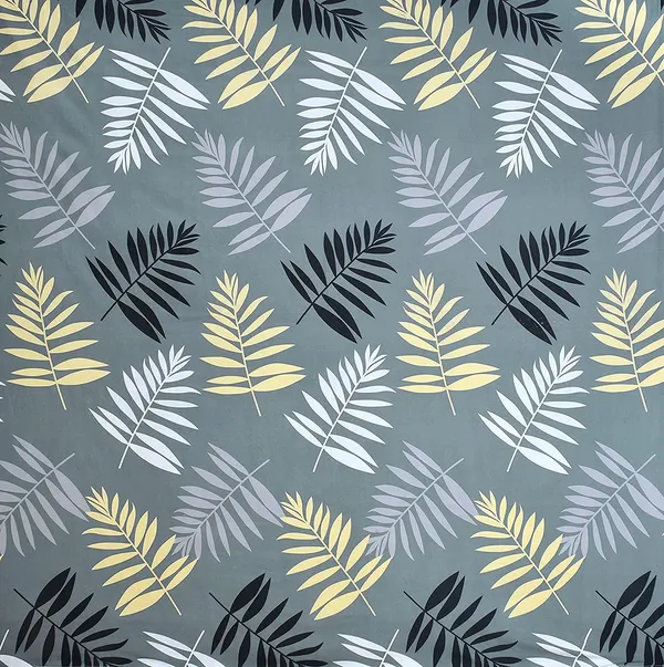 220TC_Premium_Elastic_Fitted_100%_Cotton_Feel_Printed_King_Size_Double_Bed_Bedsheet_with_2_Pillow_Cover_(72"x78"_Upto_6"_Mattress)_Gray_Leafs