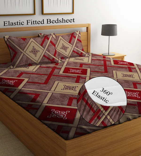 DECORUM_220_TC_Cotton_All_Round_Elastic_Fitted_Bedsheet_with_2_Pillow_Covers_(72X78X_Upto_10_Inches)_&_360_Degree_Elasticated