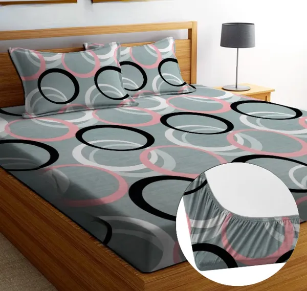 GREY_ROUND_220_TC_Double_Bedsheet_With_2_Pillow_Covers_(72X78X_Up_to_10_Inches)_&_360_Degree_Elasticated_|_BS
