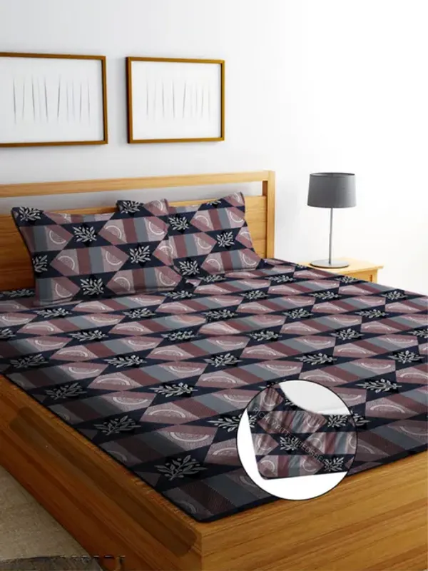 BROWN_BOX_220_TC_Fitted_Elastic_Bedsheet_with_Two_Pillow_Covers_(72X78X_Up_to_10_Inches)_&_360_Degree_Elasticated