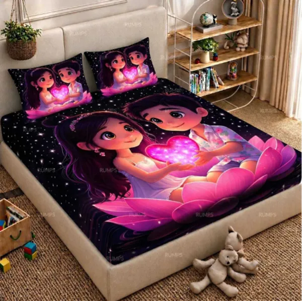 360_TC_-_Pure_Cotton_7D_Digital_Flat_bedsheet_with_Two_Pillow_Covers_having_King_and_Queen_Size_(King_Size_-90x100_inches)(Queen_size-_90x90_inches_)_Pillow_Cover_Size_18_x_28_inches)