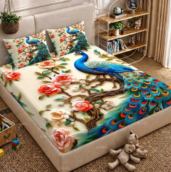 360_TC_-_Pure_Cotton_7D_Digital_Flat_bedsheet_with_Two_Pillow_Covers_having_King_and_Queen_Size_(King_Size_-90x100_inches)(Queen_size-_90x90_inches_)_Pillow_Cover_Size_18_x_28_inches)