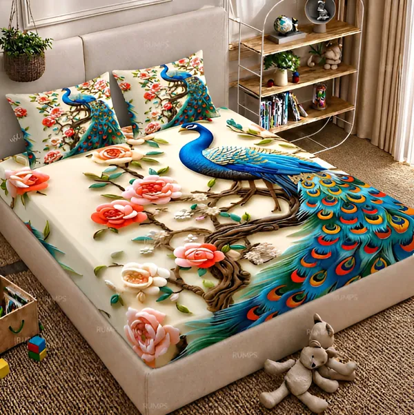 360_TC_-_Pure_Cotton_7D_Digital_Flat_bedsheet_with_Two_Pillow_Covers_having_King_and_Queen_Size_(King_Size_-90x100_inches)(Queen_size-_90x90_inches_)_Pillow_Cover_Size_18_x_28_inches)