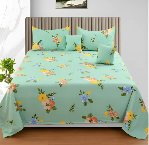 Premium_5-Piece_Cotton_Bedding_Set:_Includes_1_Flat_Bedsheet,_2_Quilted_Zipped_Pillow_Covers,_2_Quilted_Cushion_Covers,_and_2_Cushion_Fillers