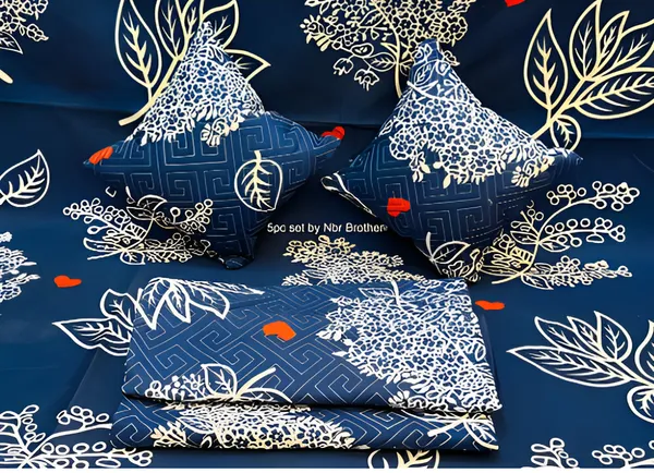 Premium_5-Piece_Cotton_Bedding_Set:_Includes_1_Flat_Bedsheet,_2_Quilted_Zipped_Pillow_Covers,_2_Quilted_Cushion_Covers,_and_2_Cushion_Fillers