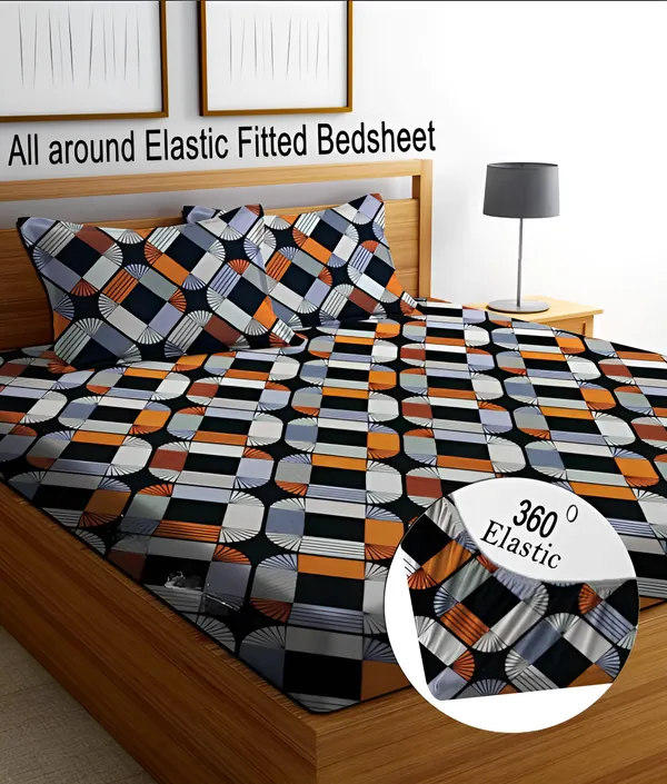 SQUARE_BOX_Premium_Fitted_Elastic_Bedsheet_with_Two_Pillow_Covers_(72X78X_Up_to_10_Inches)_&_360_Degree_Elasticated_|_BS