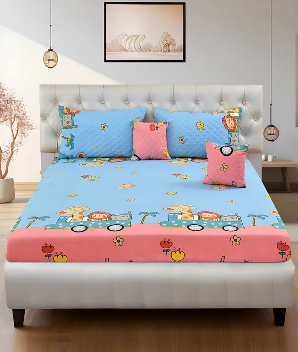 Premium_5-Piece_Cotton_Bedding_Set:_Includes_1_Flat_Bedsheet,_2_Quilted_Zipped_Pillow_Covers,_2_Quilted_Cushion_Covers,_and_2_Cushion_Fillers