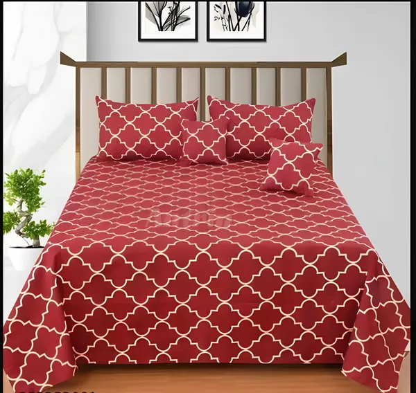 Premium_5-Piece_Cotton_Bedding_Set:_Includes_1_Flat_Bedsheet,_2_Quilted_Zipped_Pillow_Covers,_2_Quilted_Cushion_Covers,_and_2_Cushion_Fillers