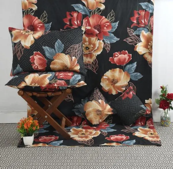 Premium_5-Piece_Cotton_Bedding_Set:_Includes_1_Flat_Bedsheet,_2_Quilted_Zipped_Pillow_Covers,_2_Quilted_Cushion_Covers,_and_2_Cushion_Fillers