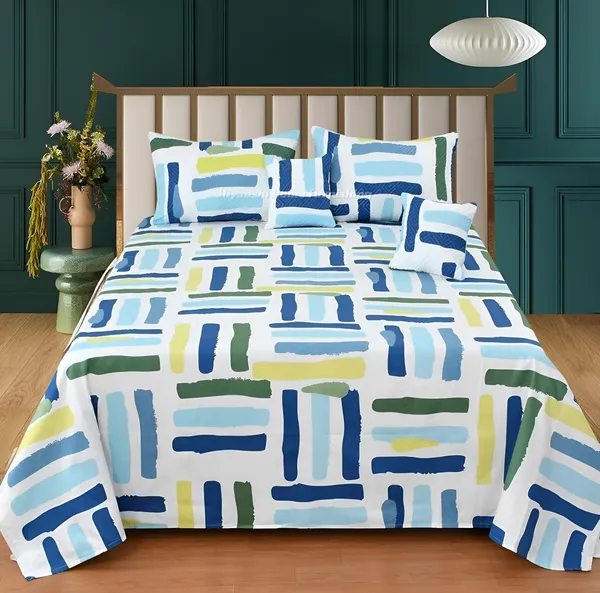 Premium_5-Piece_Cotton_Bedding_Set:_Includes_1_Flat_Bedsheet,_2_Quilted_Zipped_Pillow_Covers,_2_Quilted_Cushion_Covers,_and_2_Cushion_Fillers