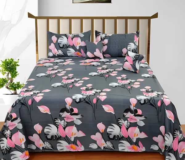 Premium_5-Piece_Cotton_Bedding_Set:_Includes_1_Flat_Bedsheet,_2_Quilted_Zipped_Pillow_Covers,_2_Quilted_Cushion_Covers,_and_2_Cushion_Fillers