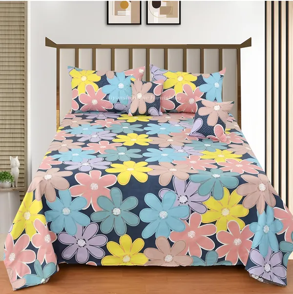 Premium_5-Piece_Cotton_Bedding_Set:_Includes_1_Flat_Bedsheet,_2_Quilted_Zipped_Pillow_Covers,_2_Quilted_Cushion_Covers,_and_2_Cushion_Fillers