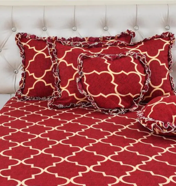 Premium_5-Piece_Cotton_Bedding_Set:_Includes_1_Flat_Bedsheet,_2_Frilled_Zipped_Pillow_Covers,_2_Frilled_Cushion_Covers,_and_2_Cushion_Fillers