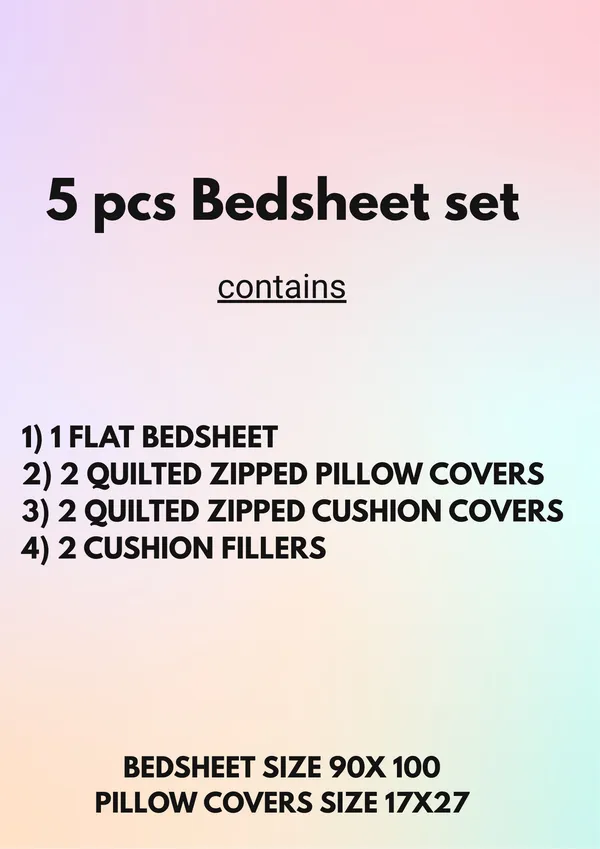 Premium_5-Piece_Cotton_Bedding_Set:_Includes_1_Flat_Bedsheet,_2_Quilted_Zipped_Pillow_Covers,_2_Quilted_Cushion_Covers,_and_2_Cushion_Fillers