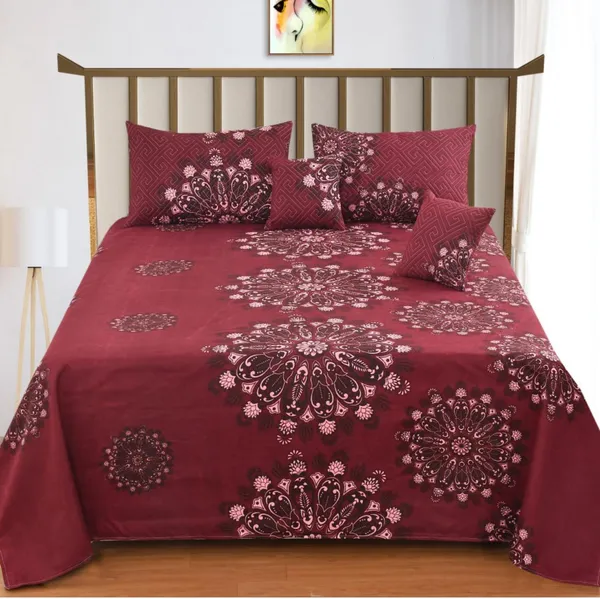 Premium_5-Piece_Cotton_Bedding_Set:_Includes_1_Flat_Bedsheet,_2_Quilted_Zipped_Pillow_Covers,_2_Quilted_Cushion_Covers,_and_2_Cushion_Fillers