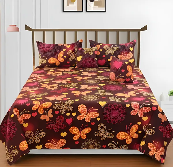 Premium_5-Piece_Cotton_Bedding_Set:_Includes_1_Flat_Bedsheet,_2_Quilted_Zipped_Pillow_Covers,_2_Quilted_Cushion_Covers,_and_2_Cushion_Fillers