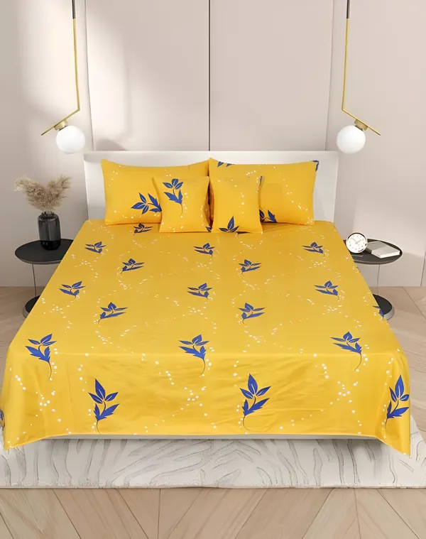Premium_5-Piece_Cotton_Bedding_Set:_Includes_1_Flat_Bedsheet,_2_Quilted_Zipped_Pillow_Covers,_2_Quilted_Cushion_Covers,_and_2_Cushion_Fillers