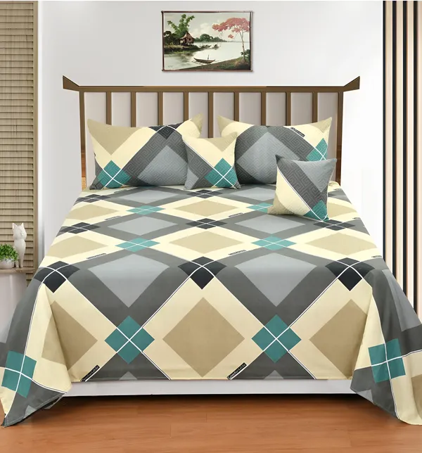Premium_5-Piece_Cotton_Bedding_Set:_Includes_1_Flat_Bedsheet,_2_Quilted_Zipped_Pillow_Covers,_2_Quilted_Cushion_Covers,_and_2_Cushion_Fillers