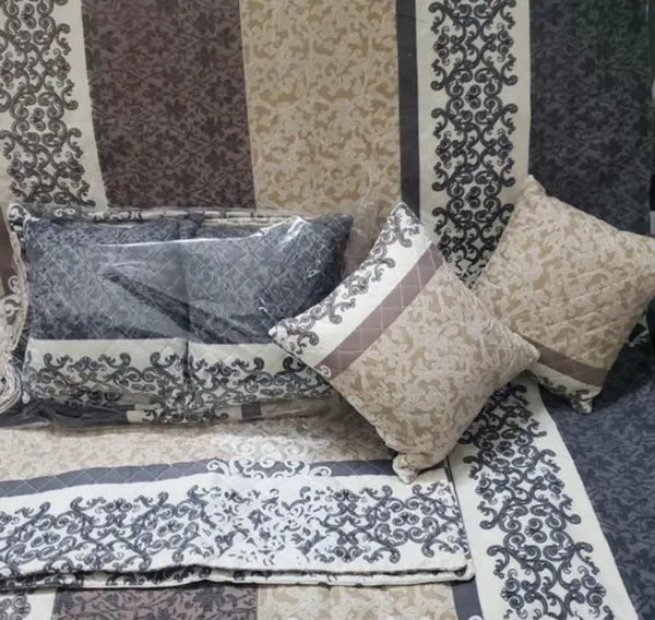 Premium_5-Piece_Cotton_Bedding_Set:_Includes_1_Flat_Bedsheet,_2_Quilted_Zipped_Pillow_Covers,_2_Quilted_Cushion_Covers,_and_2_Cushion_Fillers
