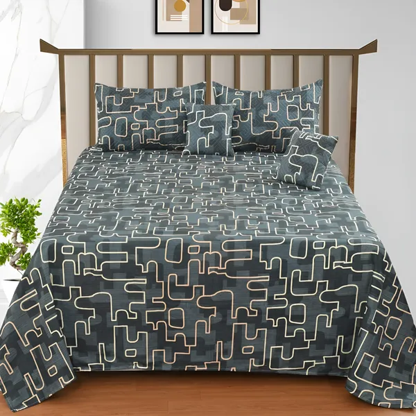 Premium_5-Piece_Cotton_Bedding_Set:_Includes_1_Flat_Bedsheet,_2_Quilted_Zipped_Pillow_Covers,_2_Quilted_Cushion_Covers,_and_2_Cushion_Fillers