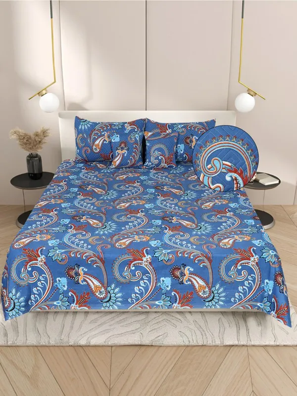 Premium_5-Piece_Cotton_Bedding_Set:_Includes_1_Flat_Bedsheet,_2_Quilted_Zipped_Pillow_Covers,_2_Quilted_Cushion_Covers,_and_2_Cushion_Fillers