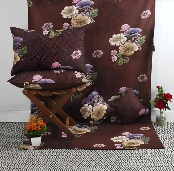 Premium_5-Piece_Cotton_Bedding_Set:_Includes_1_Flat_Bedsheet,_2_Quilted_Zipped_Pillow_Covers,_2_Quilted_Cushion_Covers,_and_2_Cushion_Fillers