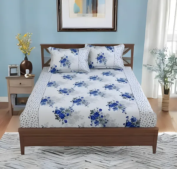 WHITE_CLASSIC_Premium_Fitted_Elastic_Bedsheet_with_Two_Pillow_Covers_(72X78X_Up_to_10_Inches)_&_360_Degree_Elasticated