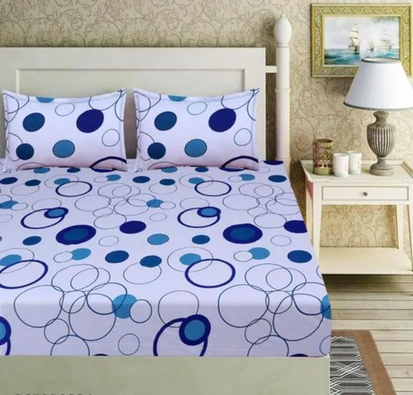 WHITE,_BLUE_HOLE_Premium_Fitted_Elastic_Bedsheet_with_Two_Pillow_Covers_(72X78X_Up_to_10_Inches)_&_360_Degree_Elasticated